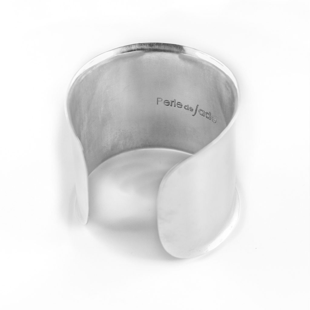 Bracelet manchette ajustable en argent sterling 925 avec pierre d
