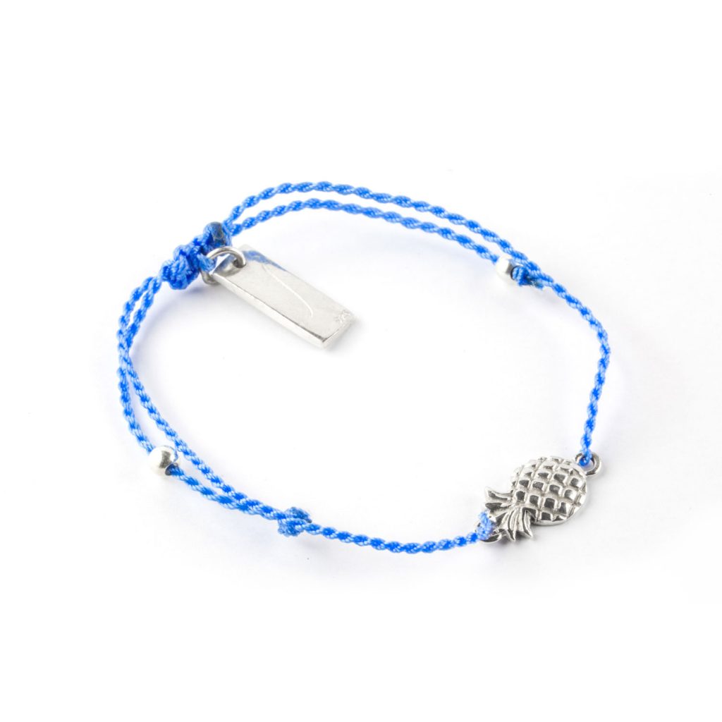 Bracelet Ananas Et Turquoise Avec Perle à Parfumer - Clovers, Idée Cadeau Femme, Neuf
