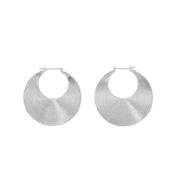 Boucle d'oreilles créoles argent ciselé - Montres & Bijoux