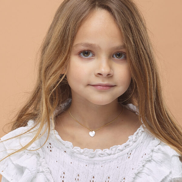 Collier Enfant Licorne Cœur - Pendentif Plaqué Or 750/1000 - Longueur 45 Cm - Neuf Avec étiquettes