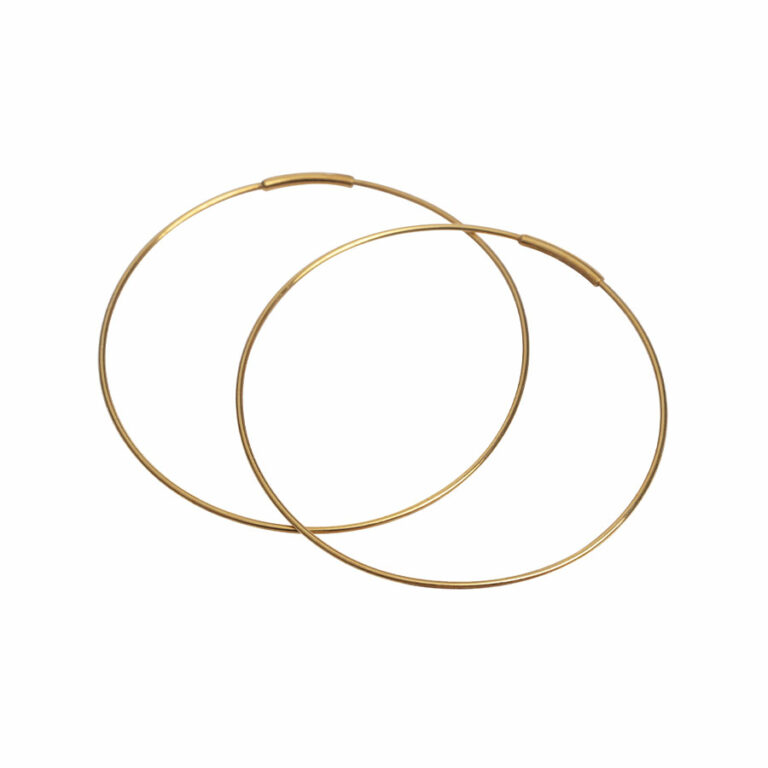 Boucles D'oreilles Ethniques Créoles De Bali - Plaqué Or 18 Carats, 14 Mm, Par Tata Gisèle